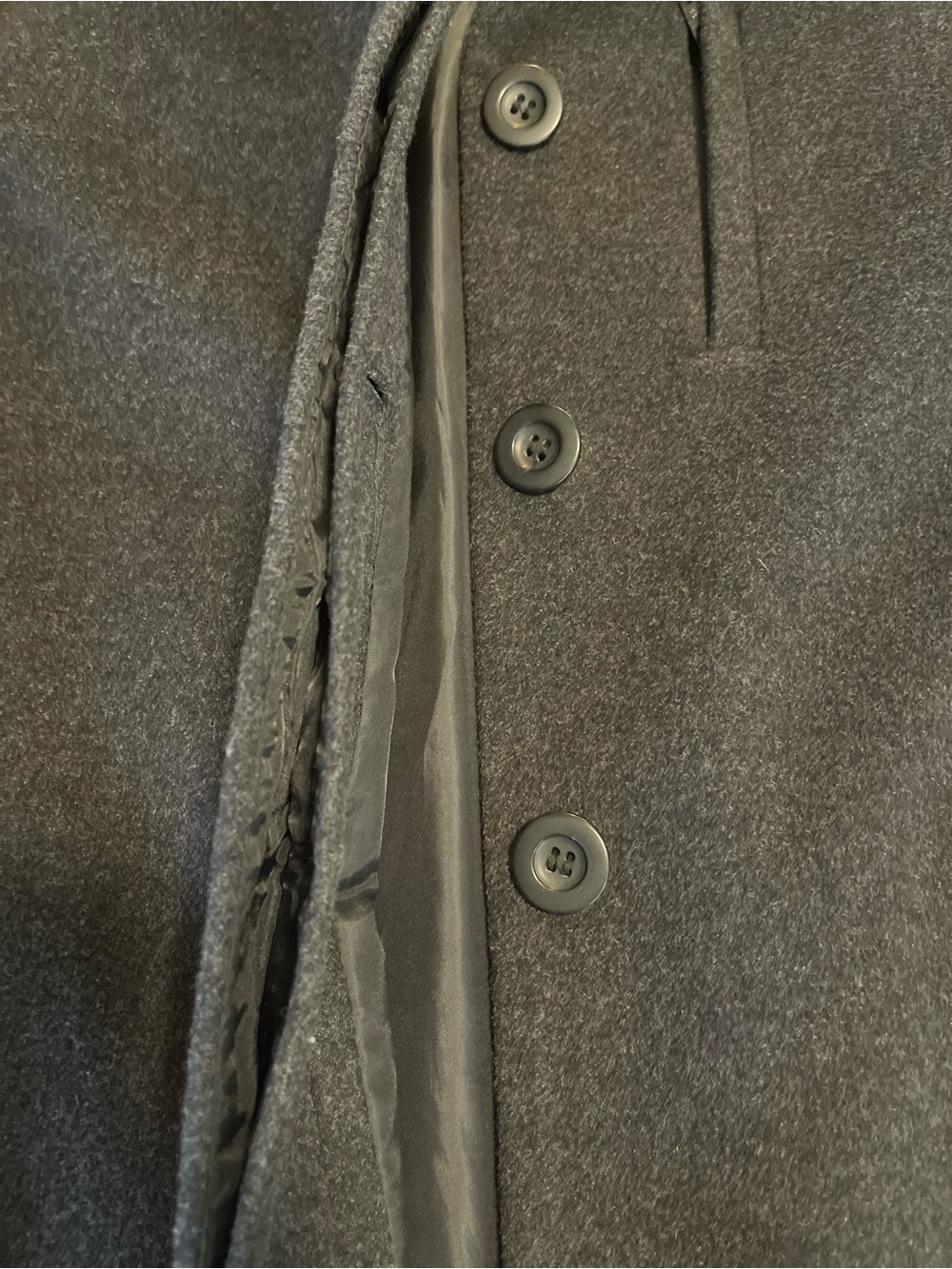 Vintage H&M Coat Overcoat Gray Size 12 Wool Cashmere Dark Academia Minimalist - Picture 12 of 16